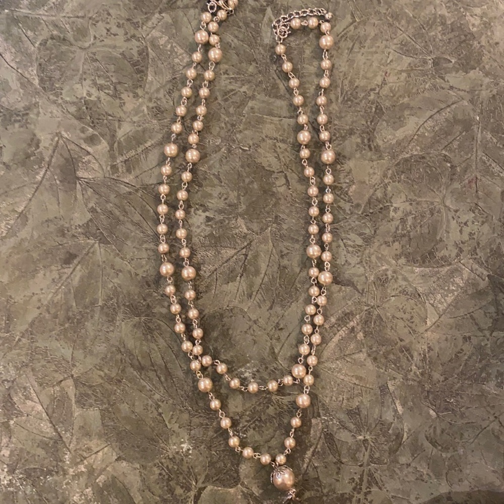 20 inch Silver Pearl Necklace